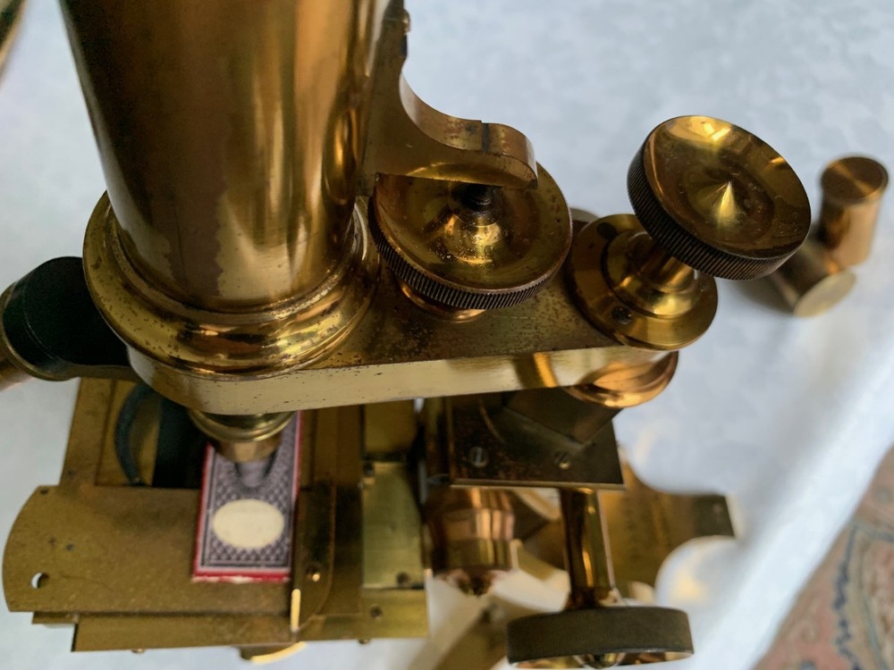 Large Antique C. Baker No. 2 - Compound Bar-limb Brass Microscope - circa 1860