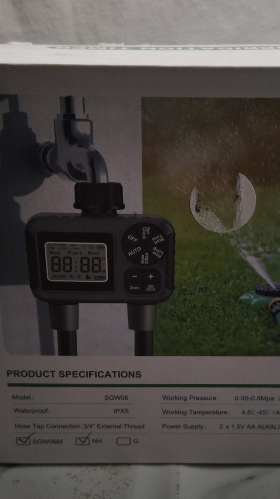 Digital Tap Hose Timer LCD Display Rain Delay 3/4" Thread Outdoor Battery