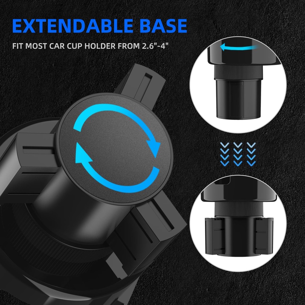 Car Cup Holder Expander, Extender Adapter for with Black