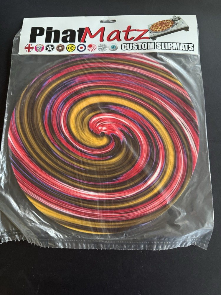 Phat Matz Custom Shipmats For Record Player Multicolor Spiral