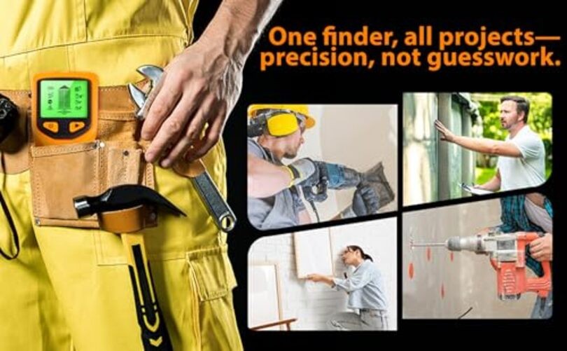 5 in 1 Stud Finder, Poledy Stud Detector - Precisely Locates the Center and