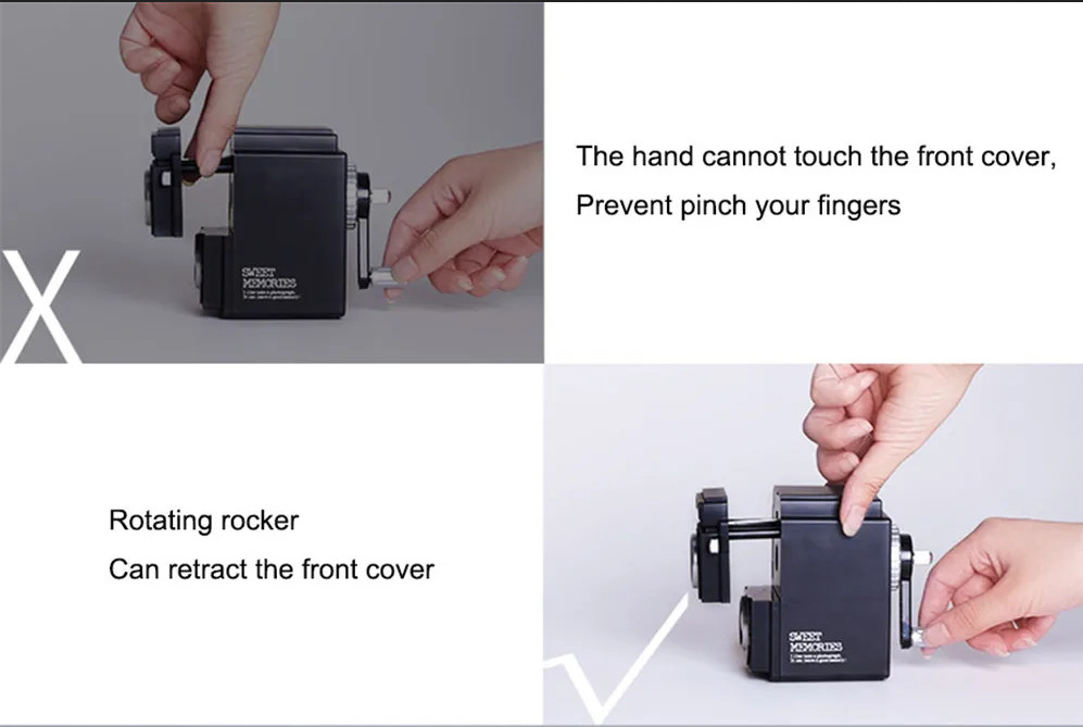 Deli 0668 vintage adjustable camera pencil sharpener