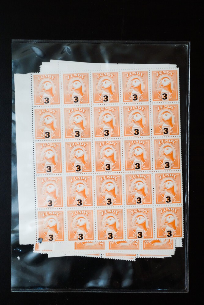Lundy Island Puffin Overprint Large Multiples Stamp Collection