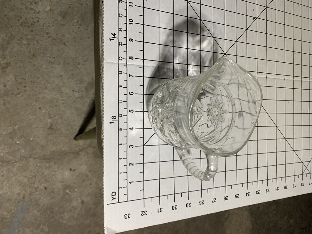 Vintage Clear Glass Small Pitcher B224