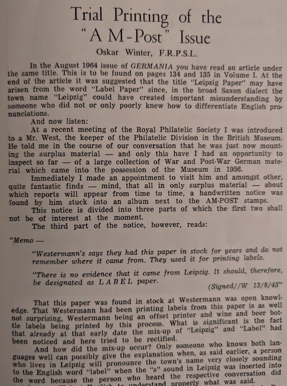 German Postal Specialist Jan 1974 Colonial Philately - German P. O.s in China