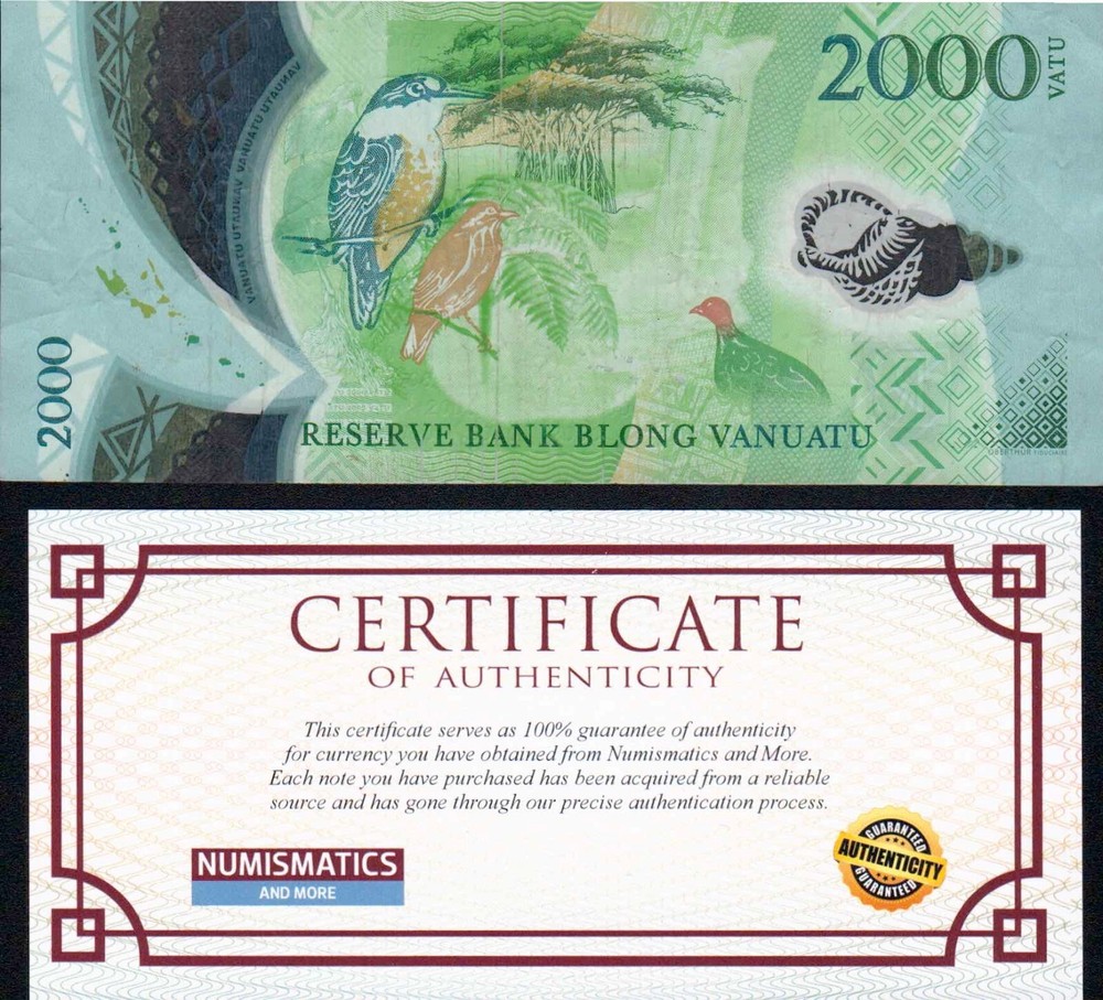 Vanuatu, 2000 Vatu,  2014, Circulated POLYMER banknote Uncertified COA