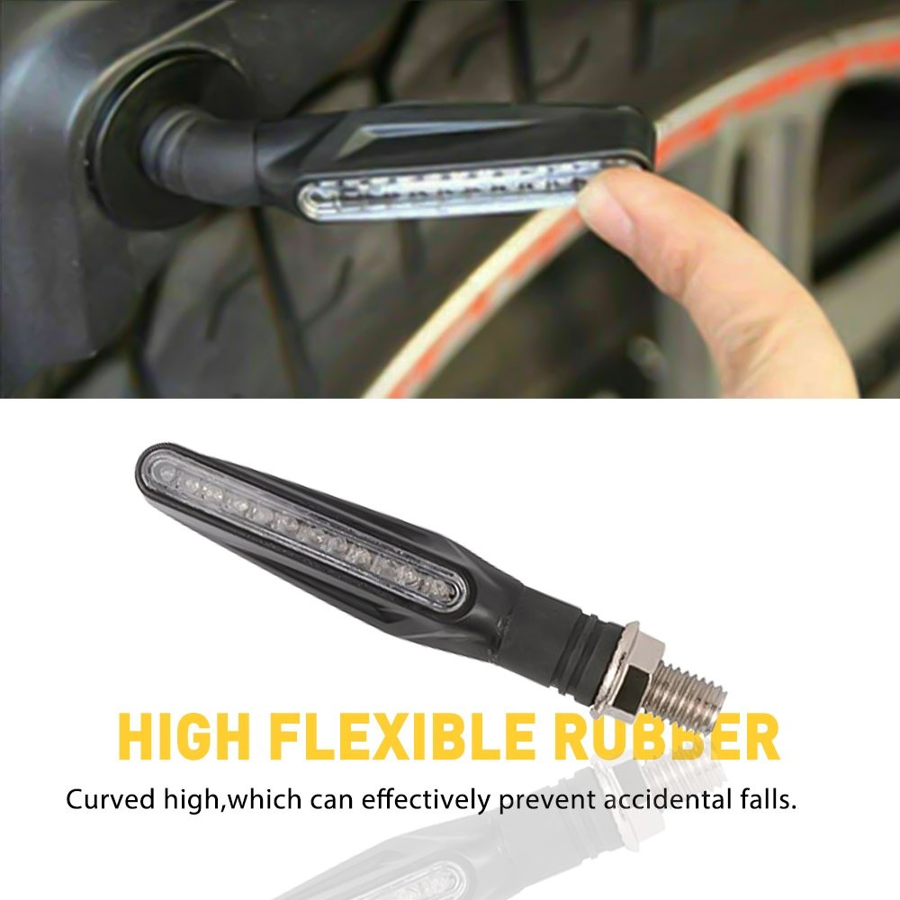4PCS Mini Motorcycle LED Turn Signals Blinker Light Indicator Amber Universal