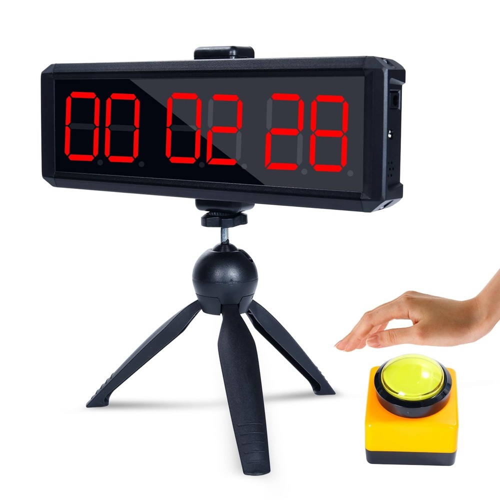 Large Stopwatch with Start/Stop Button、LED Digital Timer with Stand、360° Pres...