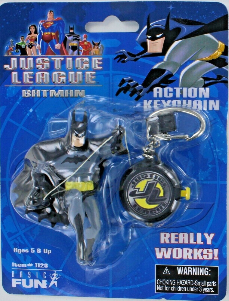 Justice League BATMAN Action Keychain Keyring Marvel DC Comics Bat Wayne Retired