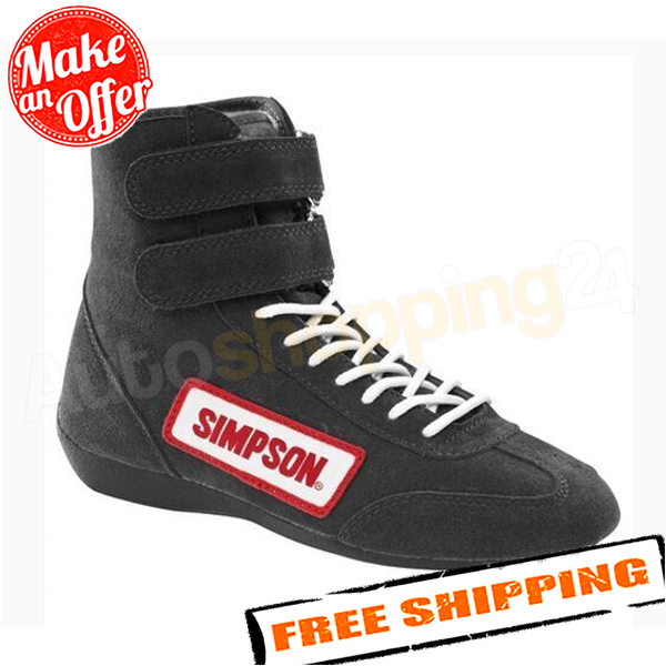 Simpson 28100BK Black 10 Racing Hightop Shoes