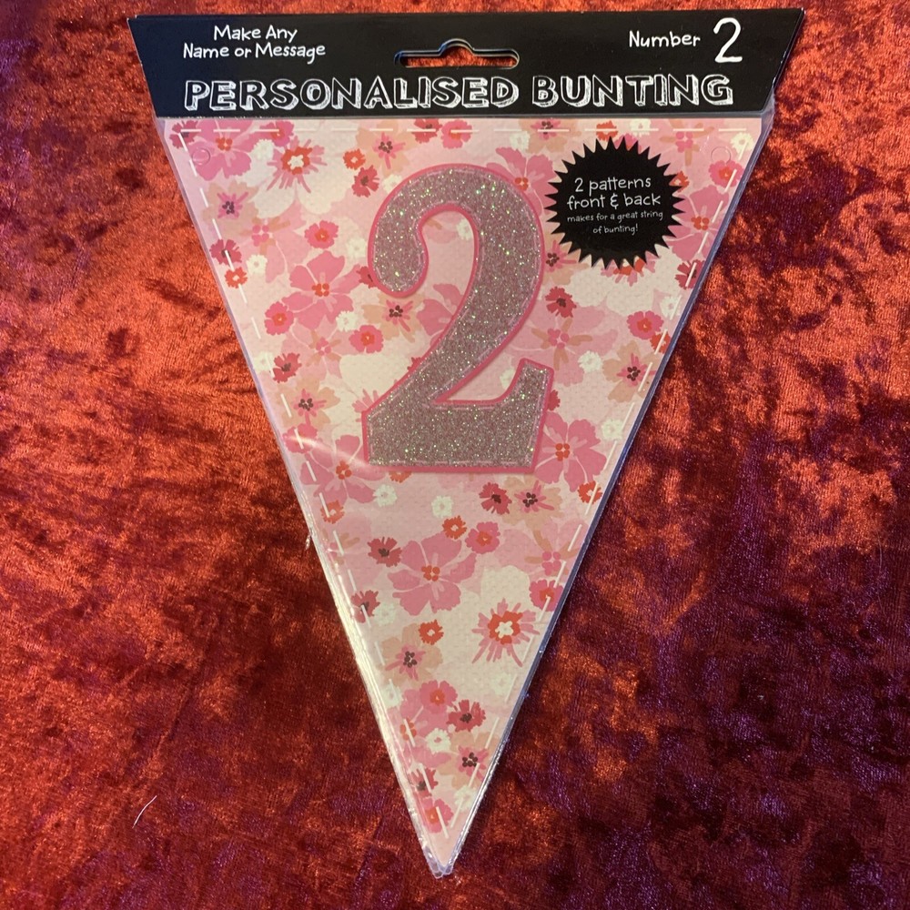 Make Any Message Or Name Personalised Bunting Pink  Number 2
