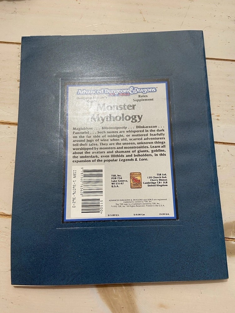 AD&D 2nd edition - Monster Mythology - 1992