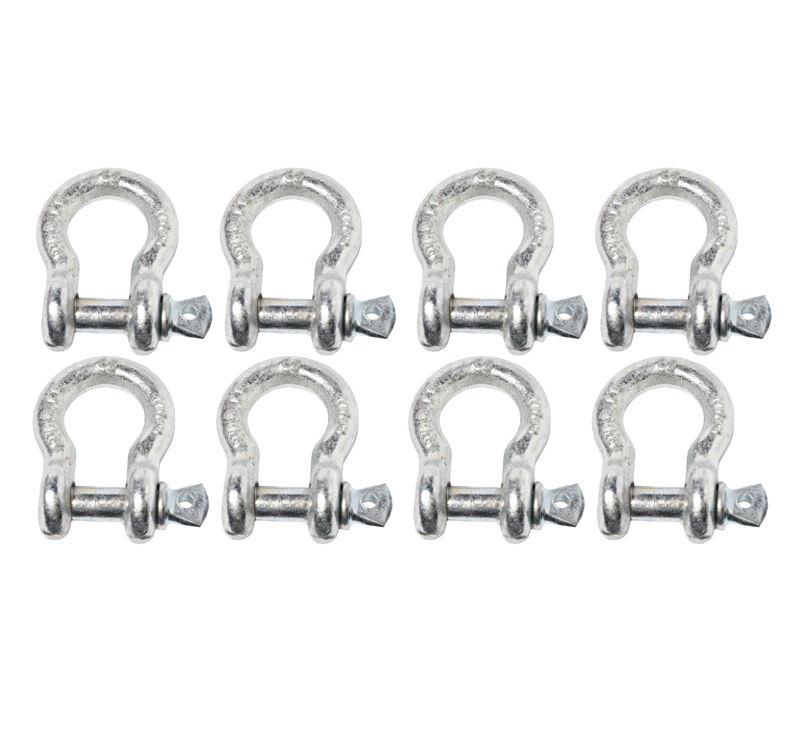 8x 3/8" Bow Shackle D-Ring w Clevis Screw Pin Anchor WLL 1 TON 2200 lbs capacity
