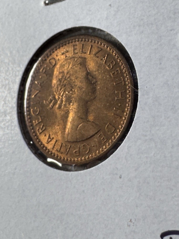 1955 Great Britain Farthing Bronze Coin