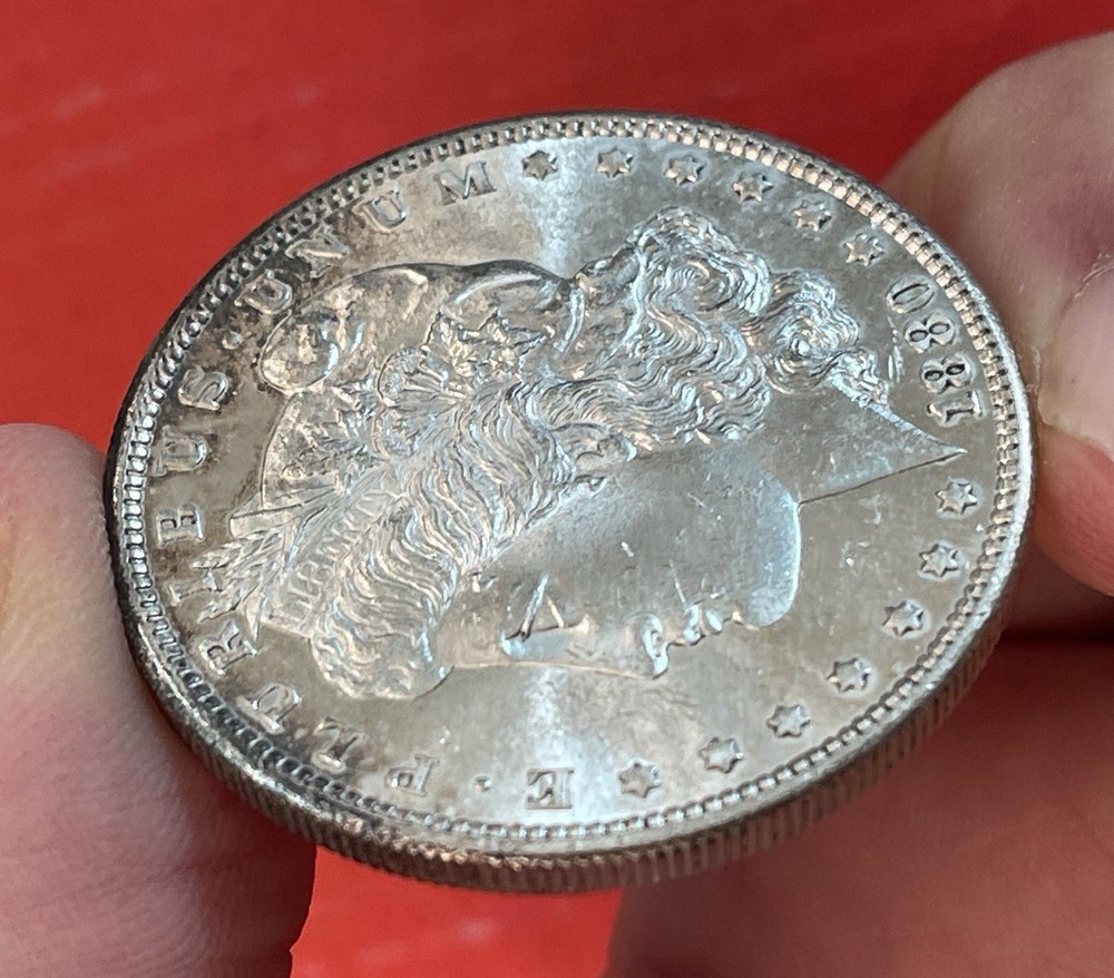 1880 S Morgan Silver Dollar, Gem Uncirculated.