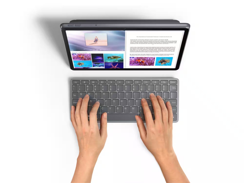 Lenovo - Multi-Device Wireless Keyboard - Luna Gray