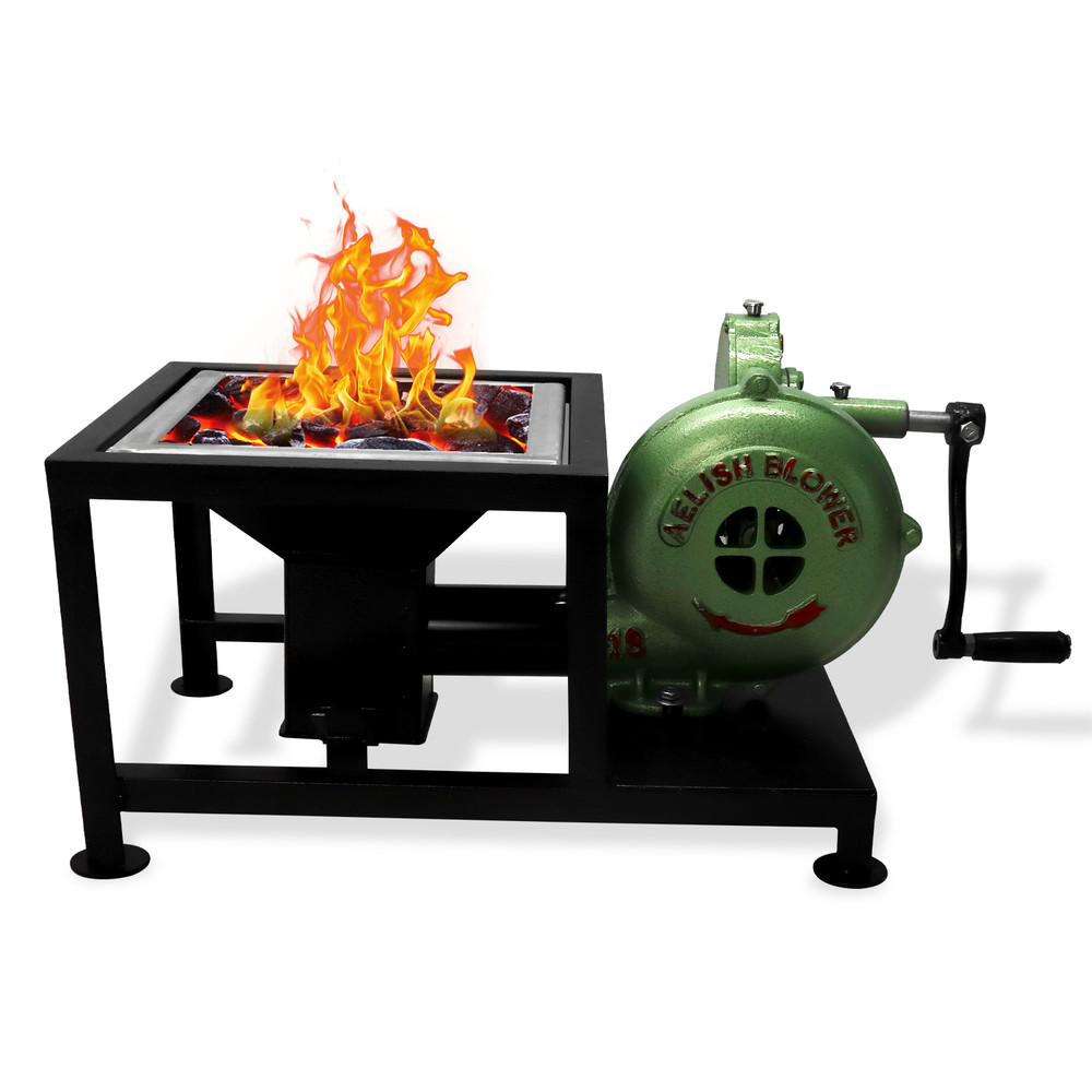 Blacksmith Forge Pedal Type Handle Hand Blower- for Knife Making, with BBQ Stand