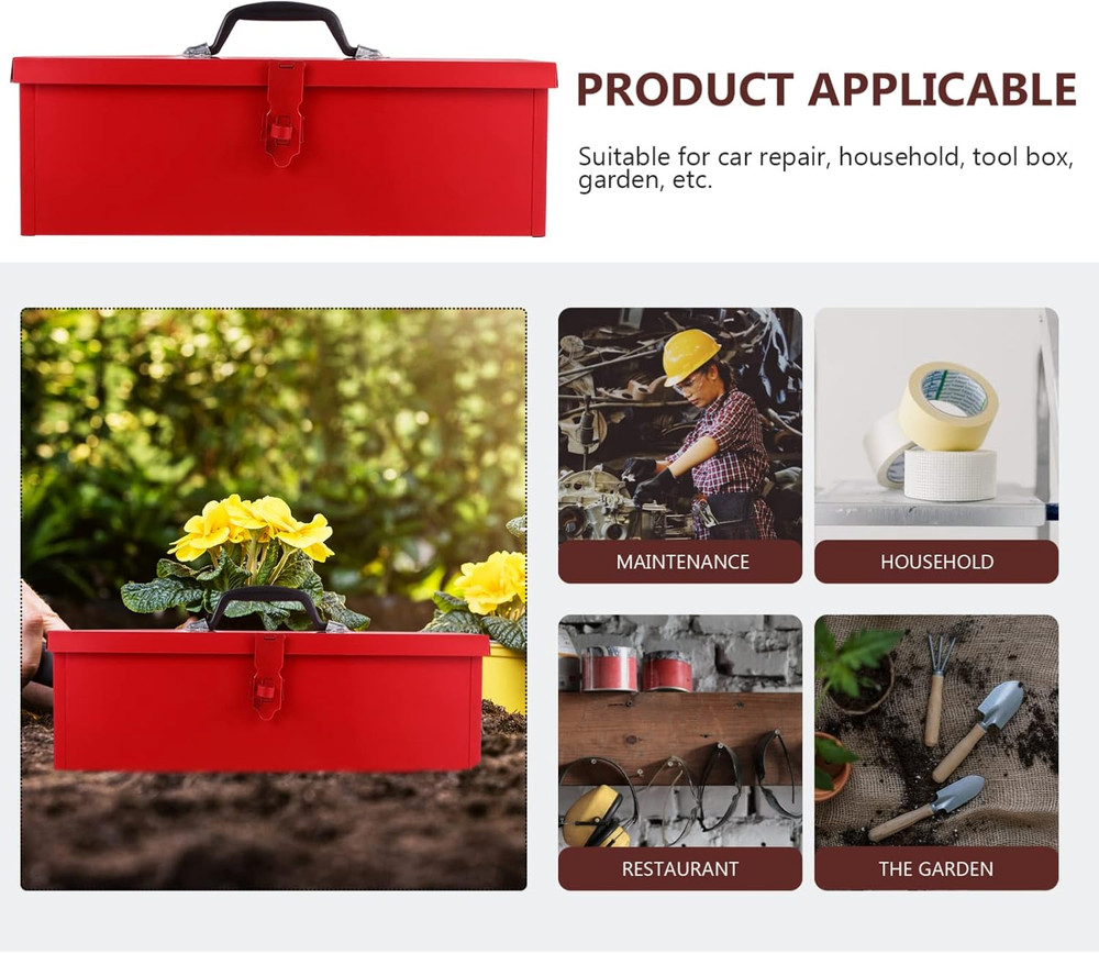 Red Metal Tool Box Iron Sheet Tool Box Metal Toolbox Red Tool Storage Case Locka