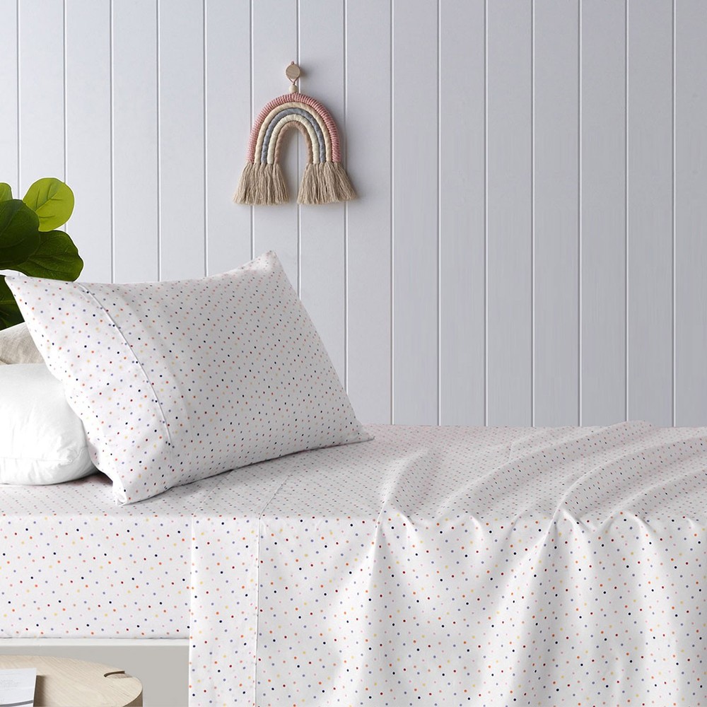 Polka Multi Printed Microfibre Sheet Set by Happy Kids