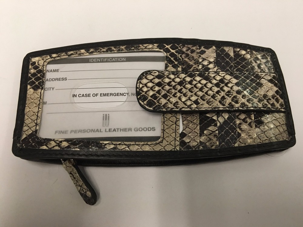 iLi Leather Python Print Double Sided Credit Card Stacker 4404
