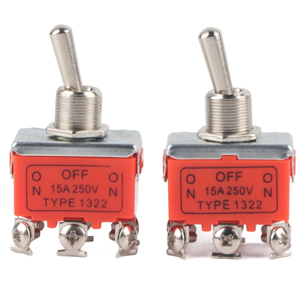 2 Pcs 250V 15A DC Motor Switch 3 Position Forward - Stop - Reverse Toggle Switch