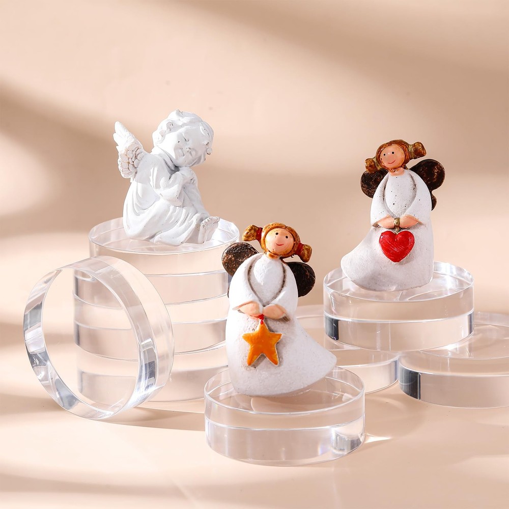 Acrylic Display Blocks - 8 Pcs Clear Polished Risers for Cosmetics