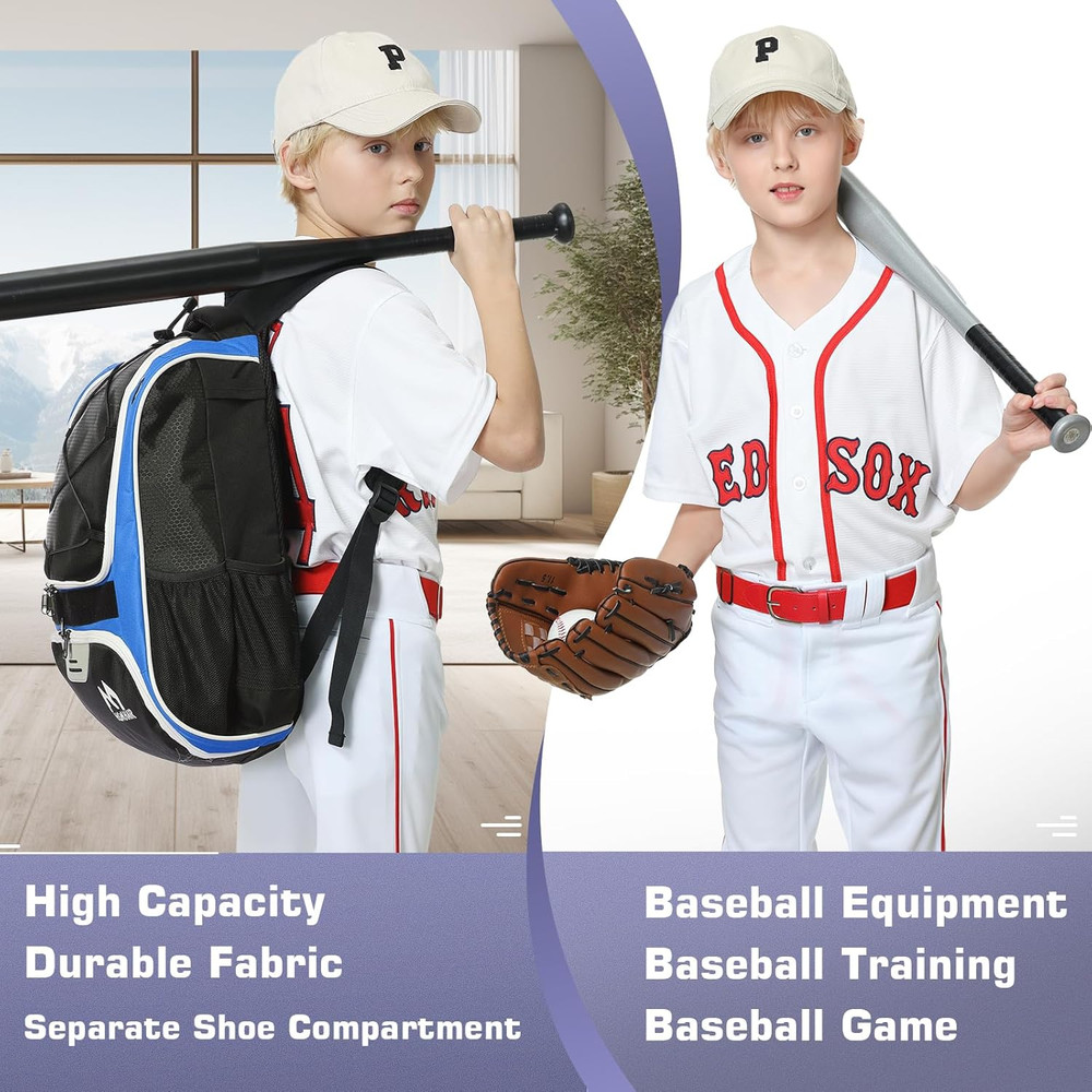 Baseball Bag-Baseball Backpack Holder for Baseball, Large Main Compartment,Softb