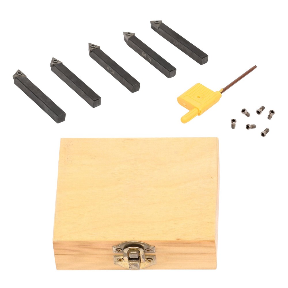 5* 1/4" Straight Lathe Indexable Carbide Insert Turning Tooling Bit Holder Set