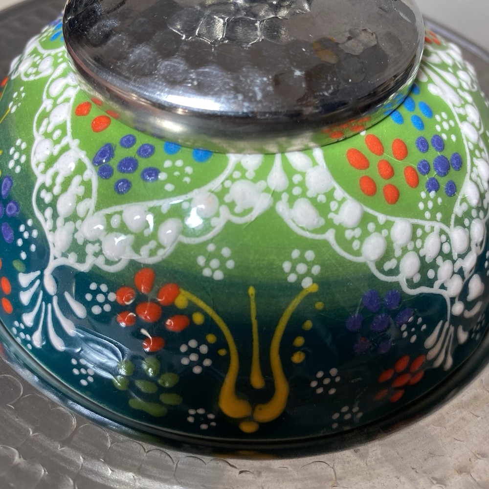 Handpainted Ceramic & Metal Candy Dish Ramadan