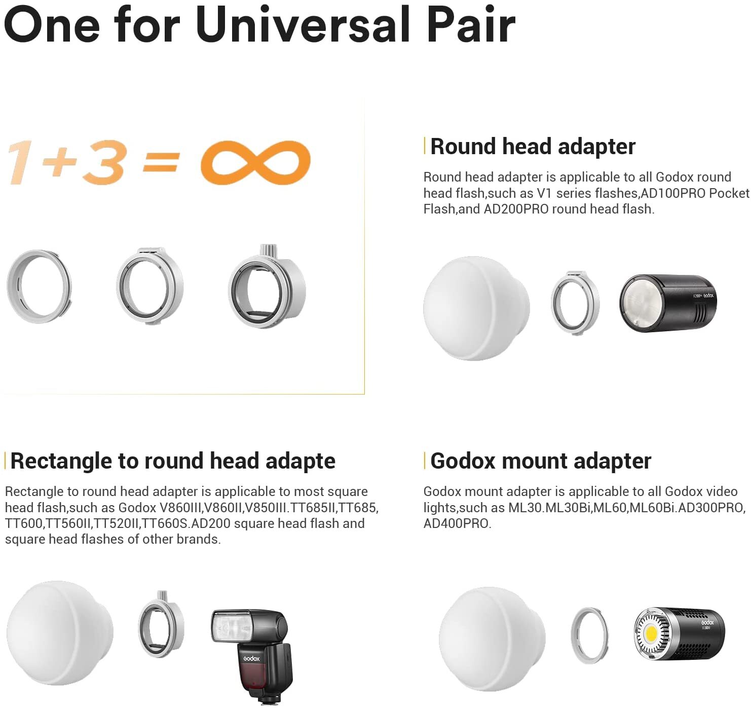 US Godox ML-CD15 Flash Diffuser Dome Kit Fr AD100 AD200 V1 V860III ML30 AD400pro