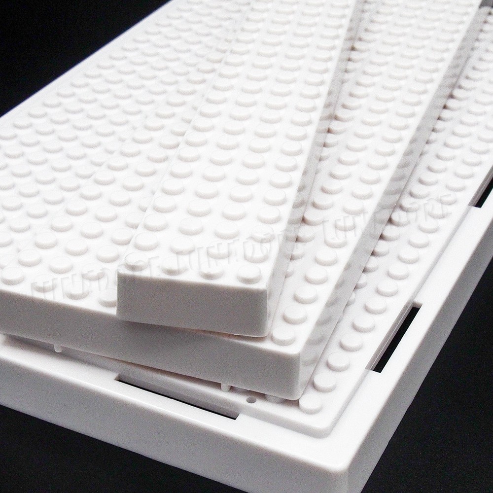 US White 3 Step Acrylic Display Box Plastic for Minifigures Blocks Self-Assemble