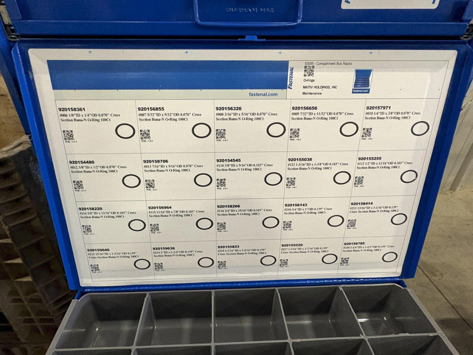 Fastenal 12 Drawer Parts Cabinet w/ Removable Drawers and Content