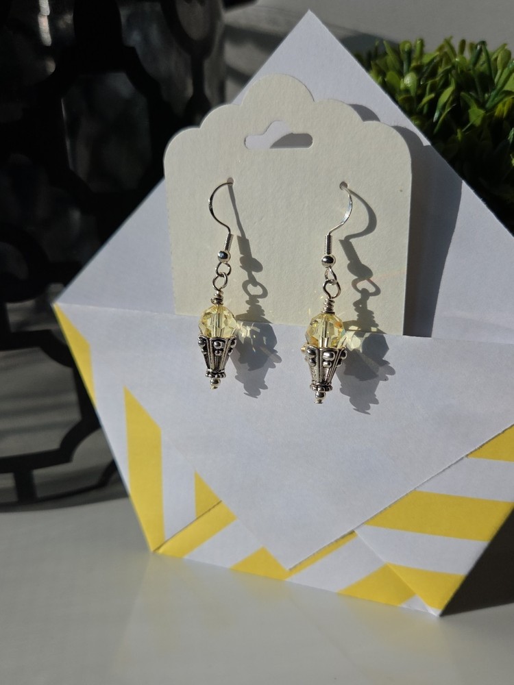 Swarovski crystal, silver dangle earrings