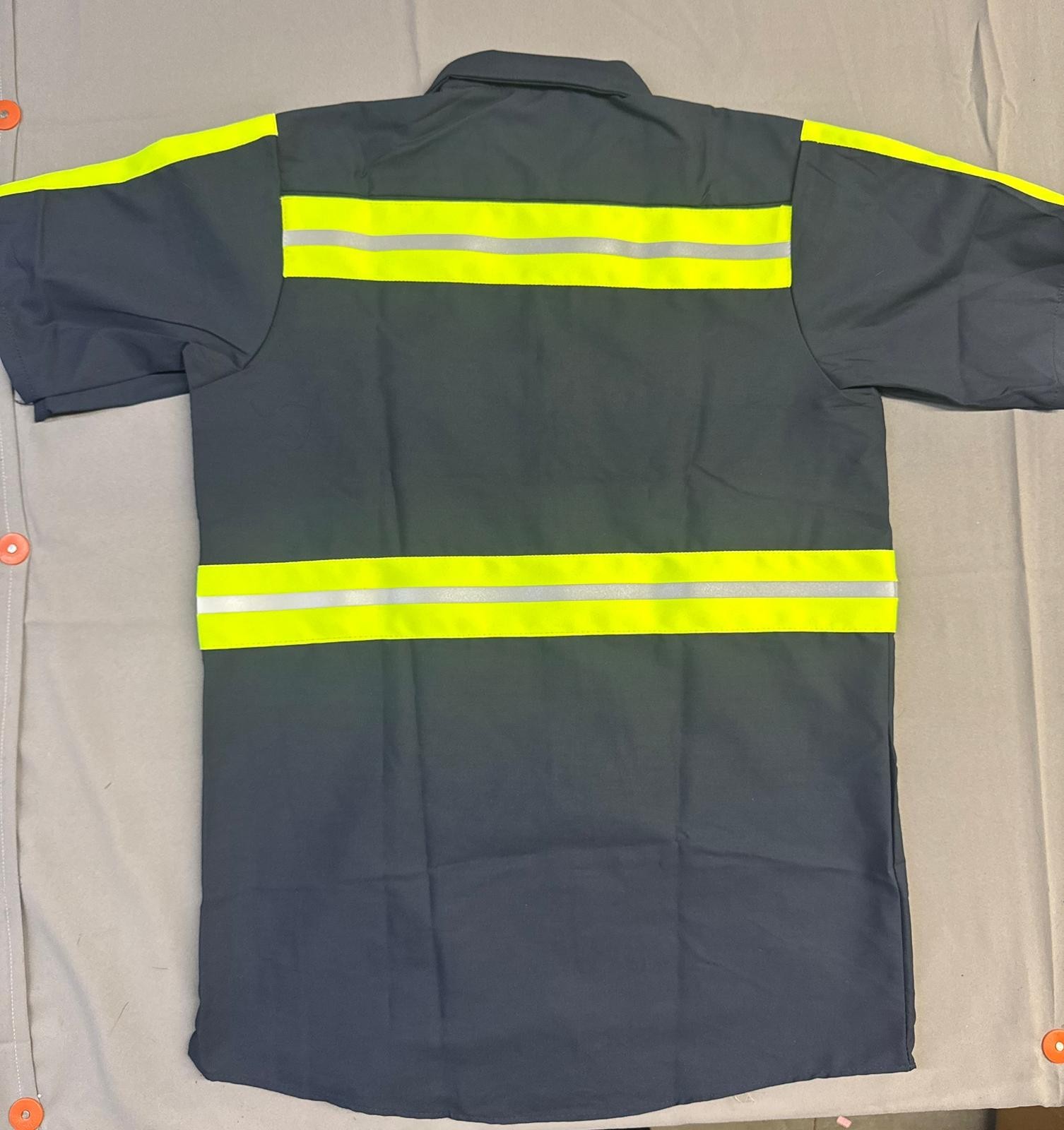 Red Kap Men's Enhanced Visibility Industrial Work Shirt Navy