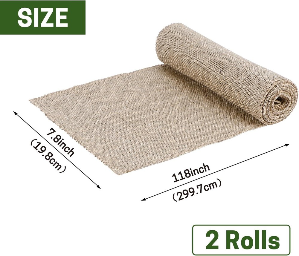 2 Pack Natural Burlap Fabric Tree Protector Wraps7.8" Wide X 118 "long Winterpro