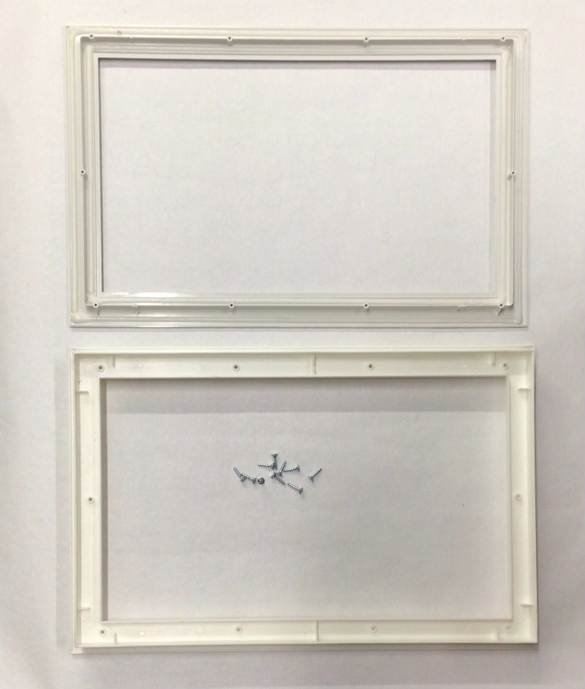 Garage Window Kit w/ Cascade White Insert & Frame 2" Thick Steel Back Doors