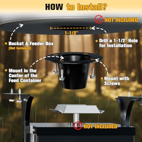 2” Drop Funnel for Deer Feeder, Smooth Jam-Free Feed Flow, Durable Replacement