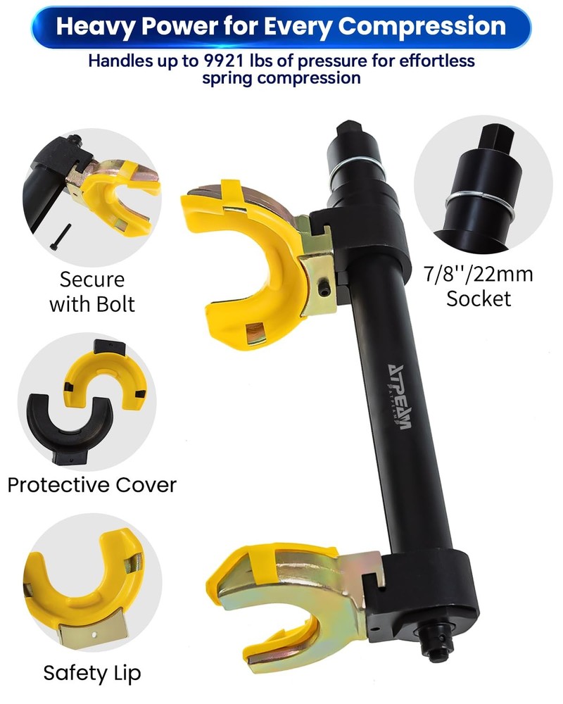 ATPEAM Macpherson Strut Spring Compressor Kit Universal Interchangeable Fork...