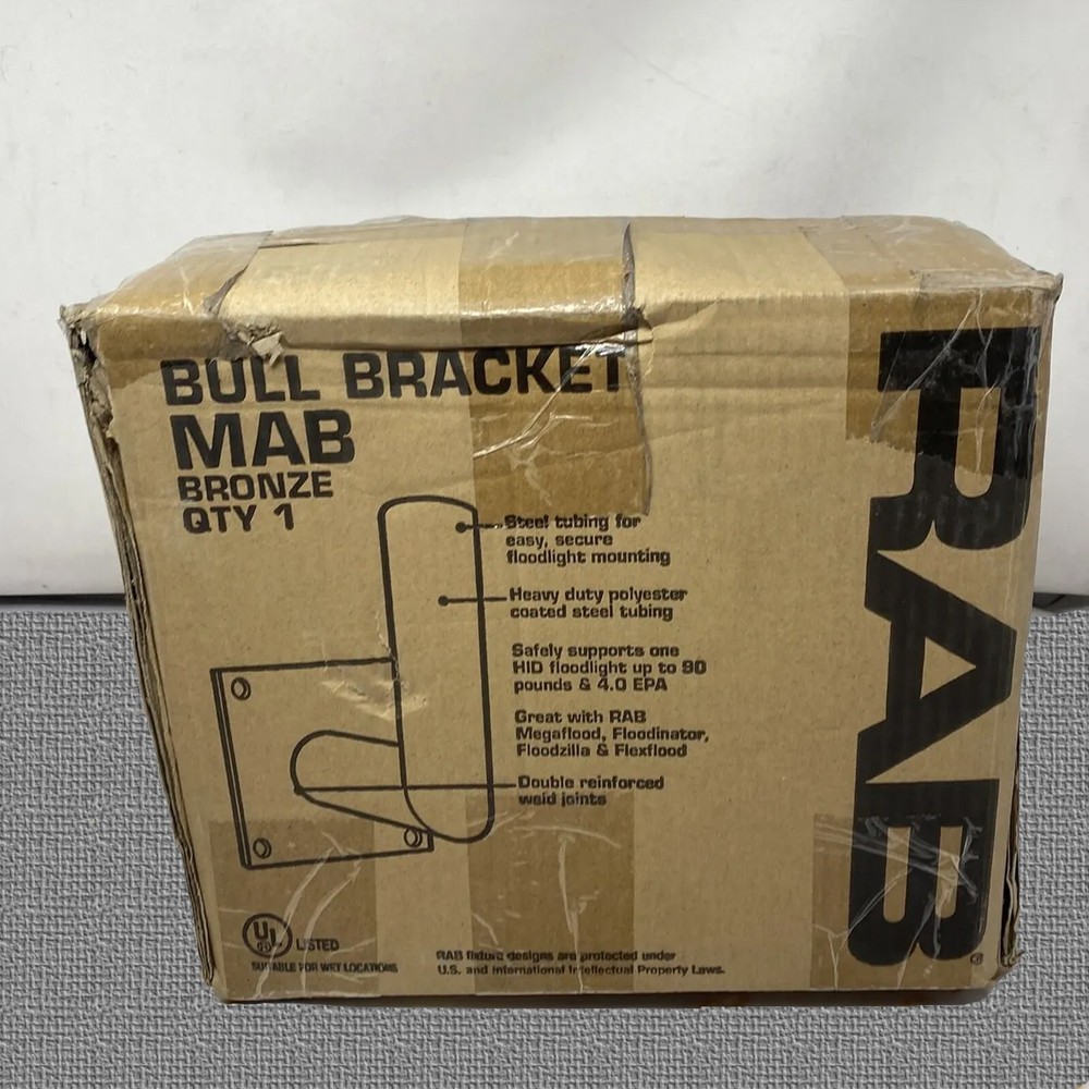 RAB LIGHTING RIGHT ANGLE BULL BRACKET MAB BRONZE