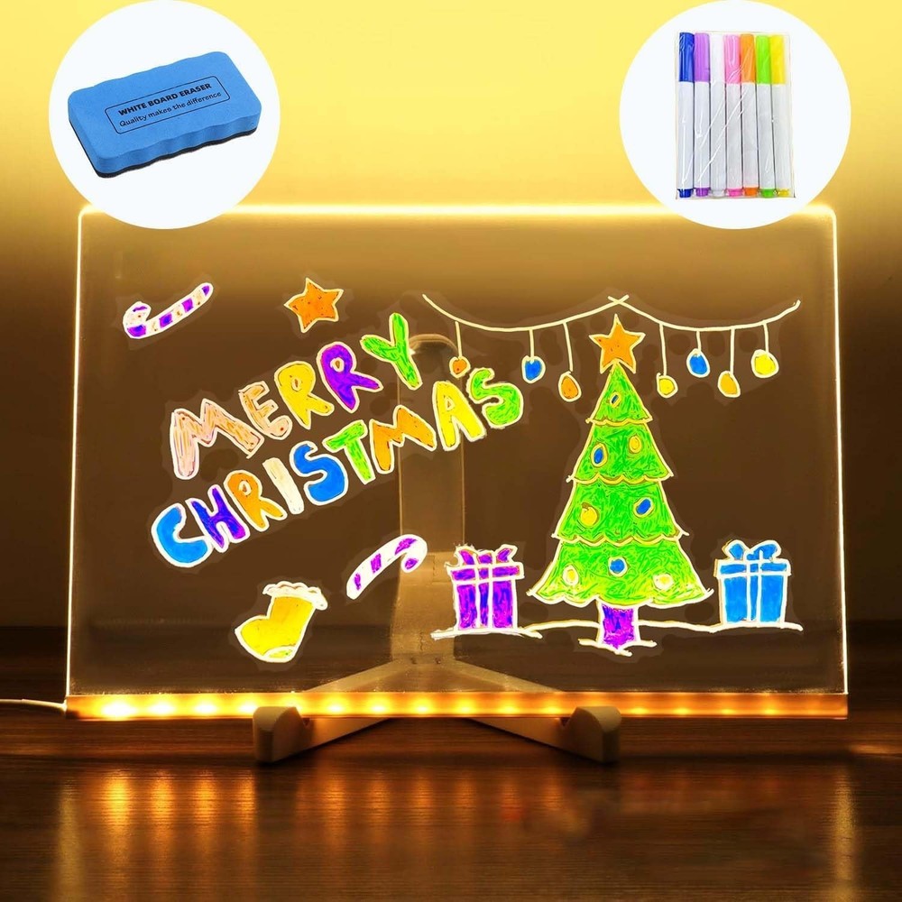 Creative LED Acrylic Note Board - Rewritable Message Board, Perfect Gift Idea