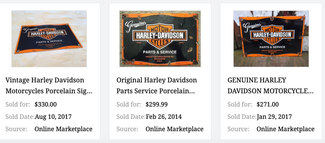 VINTAGE HARLEY DAVIDSON MOTORCYCLE PARTS 12" PORCELAIN METAL GASOLINE & OIL SIGN