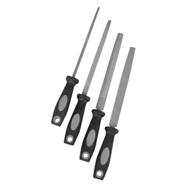 Performance Tool Rectangular Smooth File Set w Handle, 4 Pieces