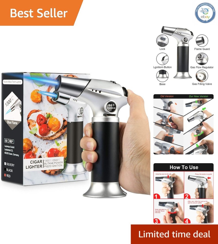 Professional-Grade Culinary Torch with Piezo Ignition for Creative Cooking