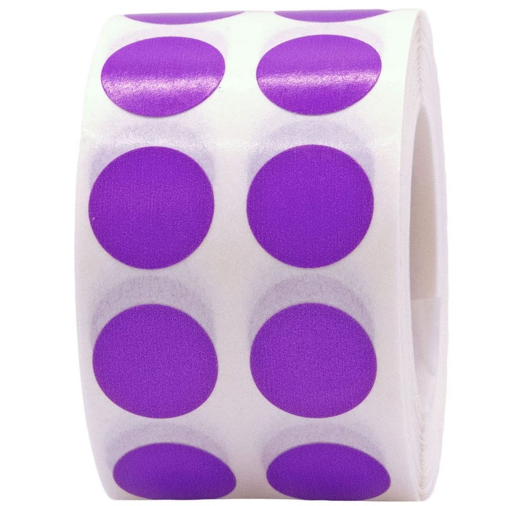 Purple 1/2" Inch Transparent Color Coding Labels, 1,000 Circle,