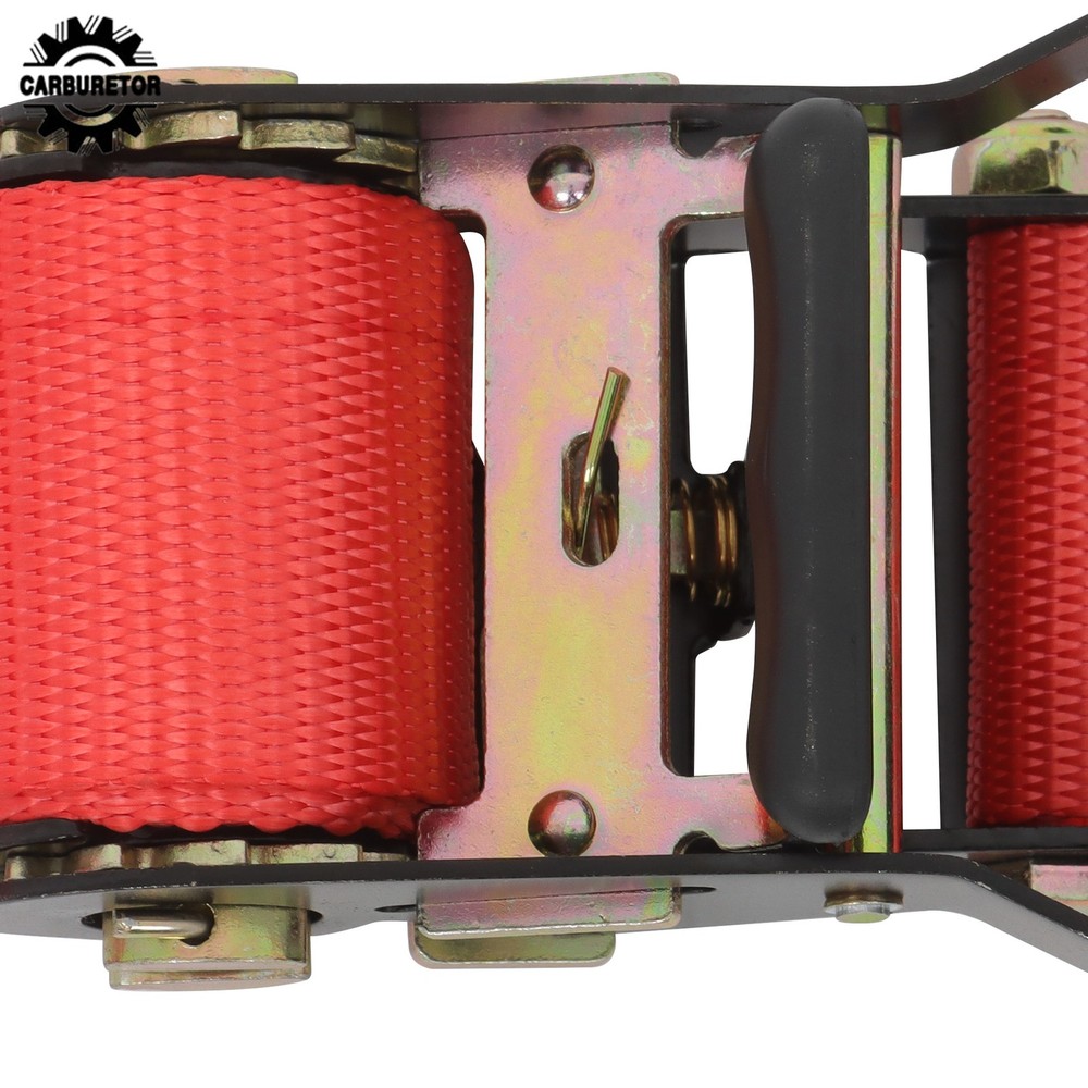 For Trailers Black E Track Wheel Chock Set & 6' Red Ratchet Straps Polyester