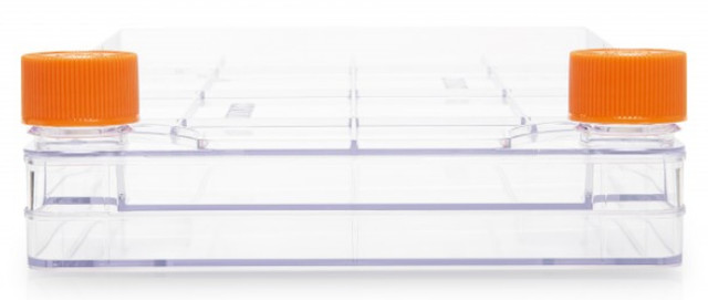 CORNING CellSTACK Polystyrene CellBIND - 2 Chamber with Vent Caps, lot of 4 pcs