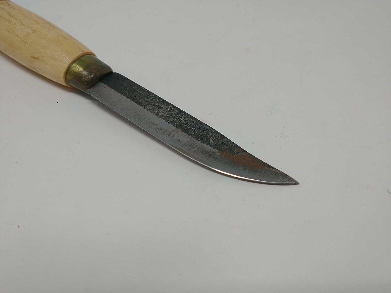 Vintage Yllas Finnish Puukko Sami Knife with Reindeer Fur Sheath