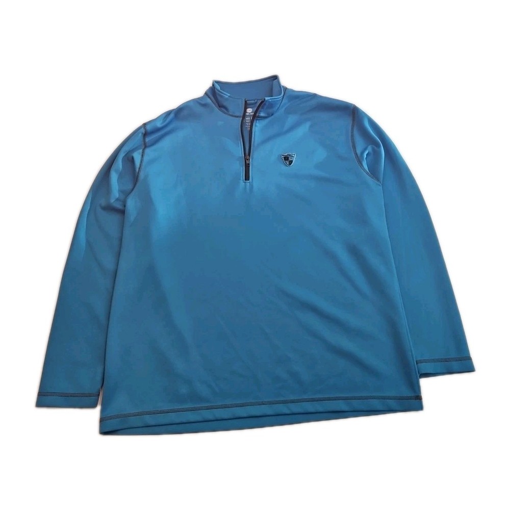 Levelwear Mens Pullover 1/4 Zip Golf Pullover Aqua Blue Size XL
