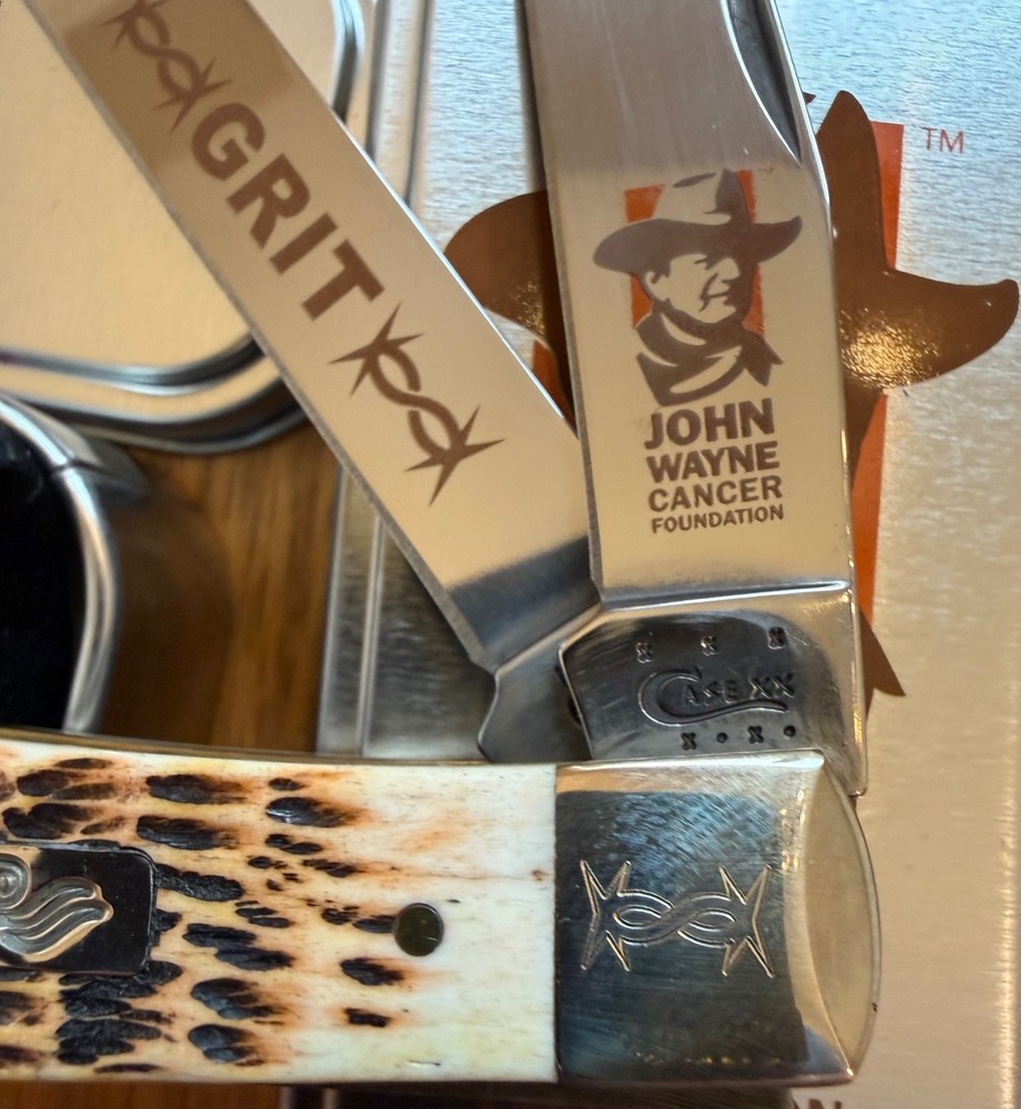 CASE JOHN WAYNE TRAPPER KNIFE NEVER USED IN BOX #6254 SS D5