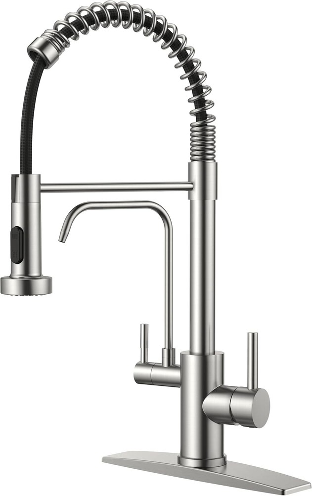 2 in 1 Kitchen Faucet with Drinking Water Filter Brushed
